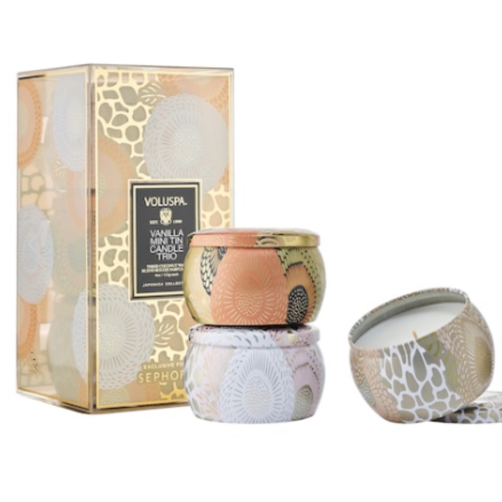 VOLUSPA Mini Vanilla Tin Candle Set